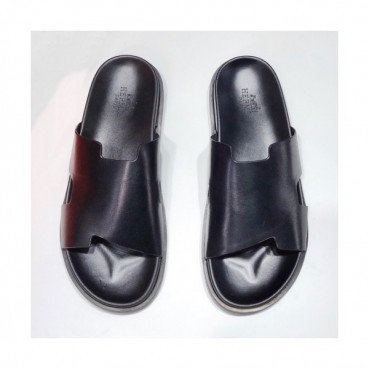 Hermes 2019 Mens Classic Logo Leather Slipper - 에르메스 남성 로고 클래식 레더 슬리퍼 Her0296x.Size(240 