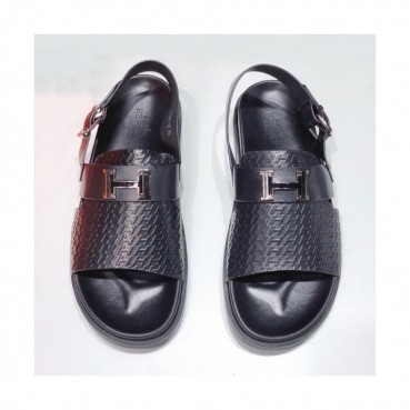 Hermes 2019 Mens Classic Logo Leather Strap Sandal - 에르메스 남성 로고 클래식 레더 스트랩 샌들 Her0295x.Size(240 