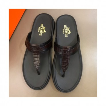 Hermes 2019 Mens Classic Leather Flip-flap 