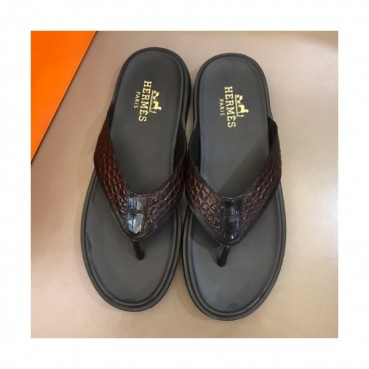 Hermes 2019 Mens Classic Leather Flip-flap 