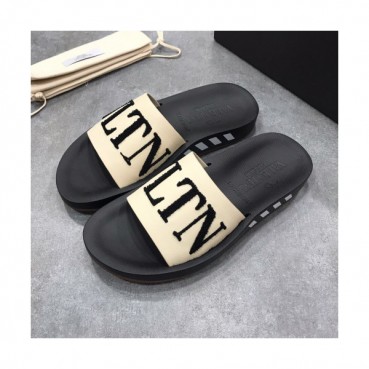 Valentino 2019 Mens Logo Leather Slipper - 발렌티노 남성 로고 레더 슬리퍼 Val0218x.Size(240 