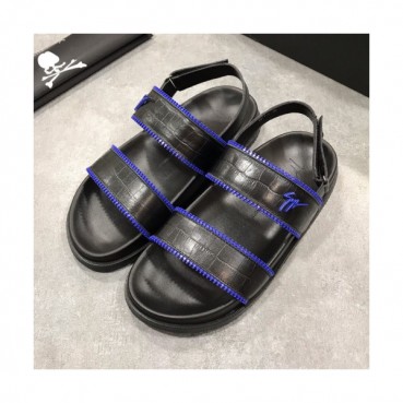 Giuseppe Zanoti 2019 Mens Logo Leather Slipper - 쥬세페자노티 남성 로고 레더 슬리퍼 Giu0037x.Size(240 