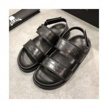 Giuseppe Zanoti 2019 Mens Logo Leather Slipper - 쥬세페자노티 남성 로고 레더 슬리퍼 Giu0033x.Size(240 