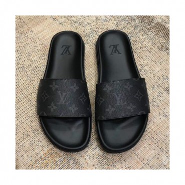 Louis Vuitton 2019 Mens Initial Logo Leather Slipper- 루이비통 남성 이니셜 로고 레더 슬리퍼 Lou01149x.Size(240 