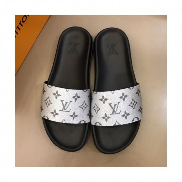Louis Vuitton 2019 Mens Initial Logo Leather Slipper - 루이비통 남성 이니셜 로고 레더 슬리퍼 Lou01148x.Size(240 