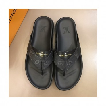 Louis Vuitton 2019 Mens Initial Logo Leather Flip-flat 