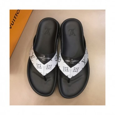 Louis Vuitton 2019 Mens Initial Logo Leather Flip-flat 