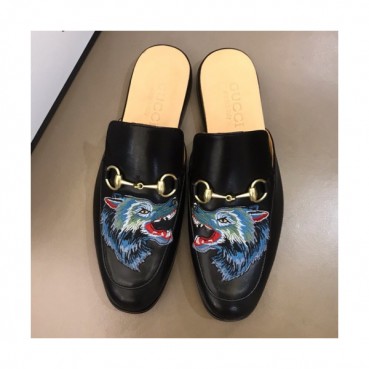 Gucci 2019 Mens Horsbit Wolf Blopper-mule 