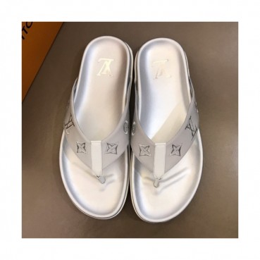Louis Vuitton 2019 Mens Initial Logo Leather Flip-flat 