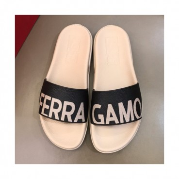 Salvatore Ferragamo 2019 Mens Logo Leather Slipper - 살바토레 페라가모 남성 로고 레더 슬리퍼 Fer0281x.Size(240 