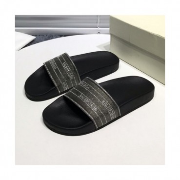 Balenciaga 2019 Mm/Wm Logo Glitter Leather Slipper - 발렌시아가 남자 로고 글리터 레더 샌들 Bal0228x.Size(225 