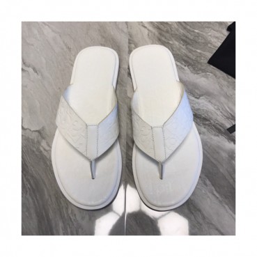 Dior 2019 Mens Initial Logo Leather Flip-flap 
