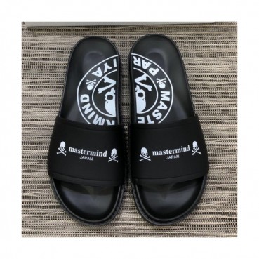 [트렌디]Mastermind 2019 Mens Skull Logo Leather Slipper - 마스터마인드 남성 스컬 로고 레더 슬리퍼 Mas0021x.Size(240 
