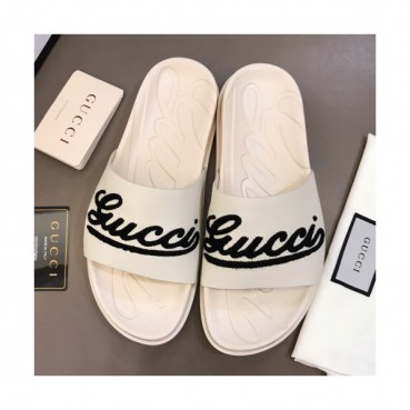 Gucci 2019 Mens Logo Leather Slipper - 구찌 남성 로고 레더 슬리퍼 Guc01110x.Size(240 