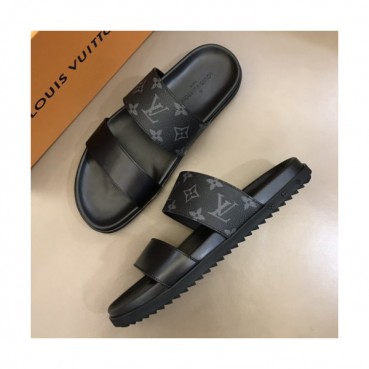 Louis Vuitton 2019 Mens Initial Logo Leather Slipper - 루이비통 남성 이니셜 로고 레더 슬리퍼 Lou01055x.Size(240 