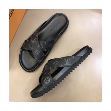 Louis Vuitton 2019 Mens Initial Logo Leather Slipper - 루이비통 남성 이니셜 로고 레더 슬리퍼 Lou01054x.Size(240 