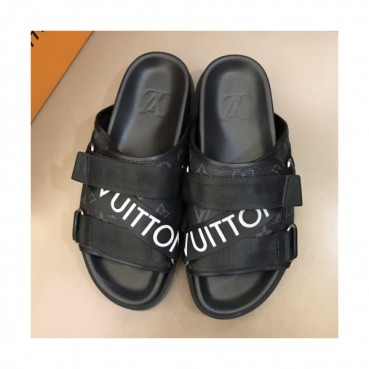 [커스텀급]Louis Vuitton 2019 Mens Initial Logo Velcro Leather Slipper - 루이비통 남성 이니셜 로고 벨크로 레더 슬리퍼 Lou01045x.Size(245 