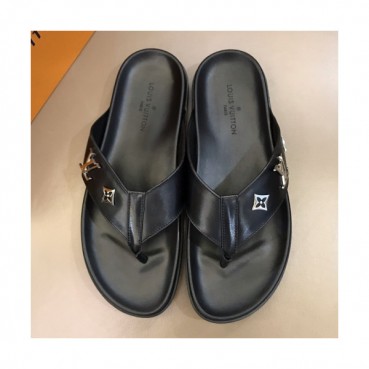 [특가템]Louis Vuitton 2019 Mens Initial Metal Logo Leather Flip-flap 