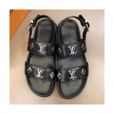 Louis Vuitton 2019 Mens Initial Metal Logo Leather Sandal - 루이비통 남성 이니셜 메탈 로고 레더 샌들 Lou01036x.Size(240 