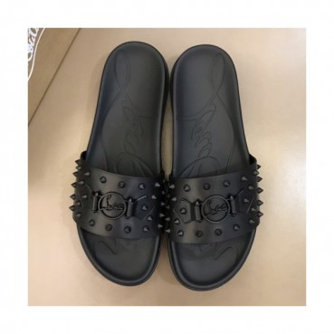 Christian Louboutin 2019 Mens Logo Stud Leather Slipper - 크리스챤 루부탱 남성 로고 스터드 레더 슬리퍼 Btin0056x.Size(240 