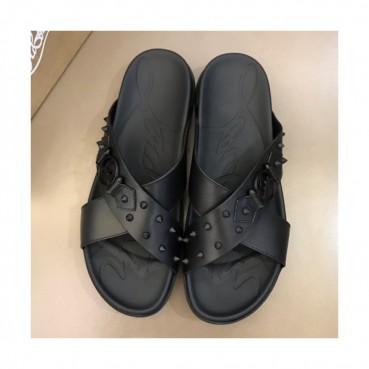 Christian Louboutin 2019 Mens Logo Stud Leather Slipper - 크리스챤 루부탱 남성 로고 스터드 레더 슬리퍼 Btin0055x.Size(240 