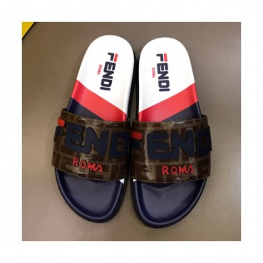 [여름추천템]Fendi 2019 Mens Logo Leather Slipper - 펜디 남성 로고 레더 슬리퍼 Fen0242x.Size(240 