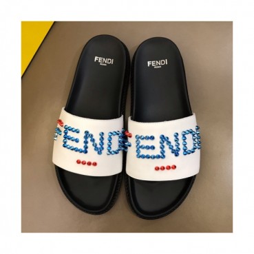 [프리미엄]Fendi 2019 Mens Stud Logo Leather Slipper - 펜디 남성 스터드 로고 레더 슬리퍼 Fen0241x.Size(240 
