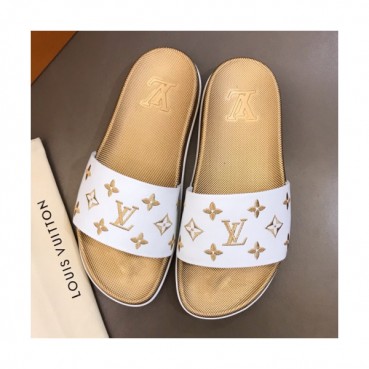 Louis Vuitton 2019 Mm/Wm Initial Logo Leather Slipper - 루이비통 남자 이니셜 로고 레더 슬리퍼 Lou01031x.Size(225 