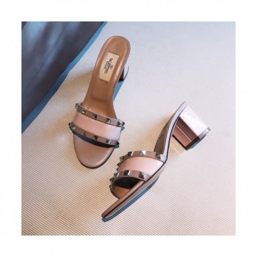 Valentino 2019 Womens Garavani RockStud Middle-heel Slipper 