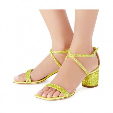 [러블리]Giuseppe Zanoti 2019 Ladies Glitter Middle-heel Sandal 