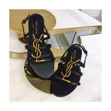 Saint Laurent 2019 Womens Metal Logo Strap Sandal - 입생로랑 여성 메탈로고 스트랩 샌달 Ysl0058x.Size(220 