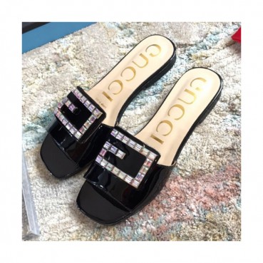 Gucci 2019 Ladies Crystal G Logo Patent Slipper - 구찌 여성 크리스탈  G로고 페이던트 슬리퍼Guc0997x.Size(225 