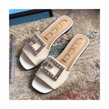 Gucci 2019 Ladies Crystal G Logo Patent Slipper - 구찌 여성 크리스탈  G로고 페이던트 슬리퍼Guc0997x.Size(225 