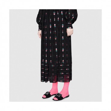 Gucci 2019 Ladies Crystal G Logo  Suede Slipper - 구찌 여성 크리스탈  G로고 스웨이드 슬리퍼Guc0996x.Size(225 