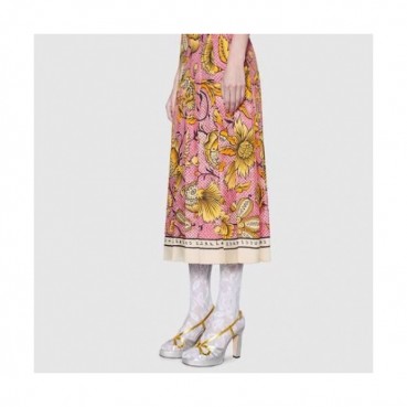 Gucci 2019 Ladies Ribbon Crystal High-heel Sandal 