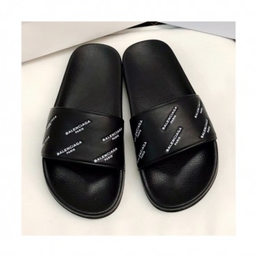 Balenciaga 2019 Mm/Wm Logo Leather Slipper - 발렌시아가 남자 로고 레더 샌들 Bal0156x.Size(225 