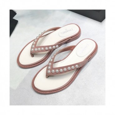 Chanel 2019 Women's CC Logo Embellished Pearl Leather Slipper - 샤넬 여성 CC로고 진주 장식 레더 슬리퍼 Cnl0357x.Size(220 