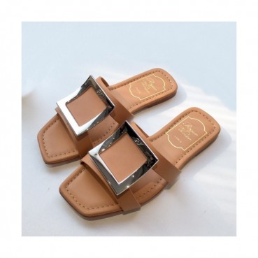 Roger Vivier 2019 Ladies Signature Logo Lamskin Slipper - 로저비비에 여성 시그니처 로고 램스킨 슬리퍼 Rog0062x.Size(225 