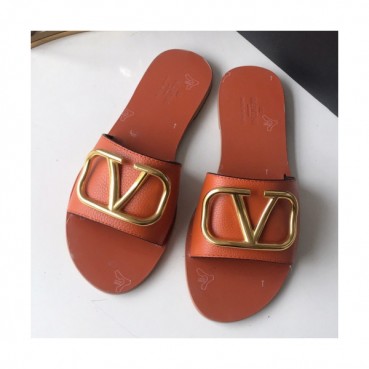 Valentino 2019 Womens Metal Logo Leather Slipper - 발렌티노 여성 메탈 로고 레더 슬리퍼 Val0175x.Size(225 