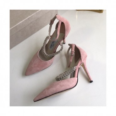 Jimmy-Choo 2019 Ladies Embellished Crystal Suede Strap Sandal 