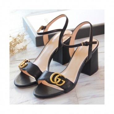Gucci 2019 Ladies GG Metal Logo Leather Sandal - 구찌 여성 GG 메탈 로고 레더 샌들 Guc0940x.Size(225 