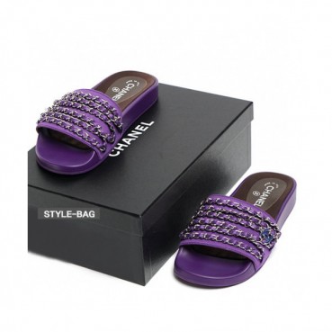 Chanel 2019 Women's Fabric Chain Slipper - 샤넬 여성 패브릭 체인 슬리퍼 Cnl0320x.Size(225 