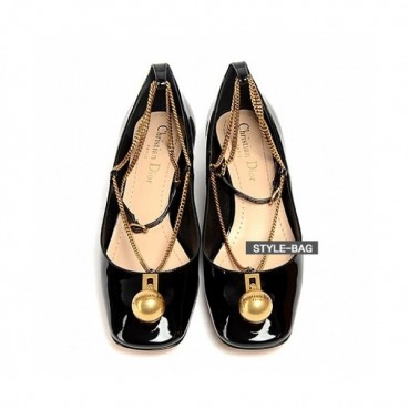Christian Dior 2019 Womens Motion Patent Middle-heel Shoes 