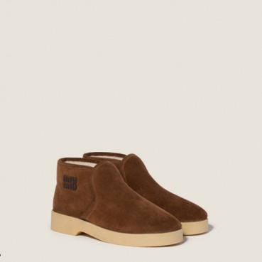미우미우 여성 시어링 슬립온 부티 - Miumiu Womens Shearling Slip