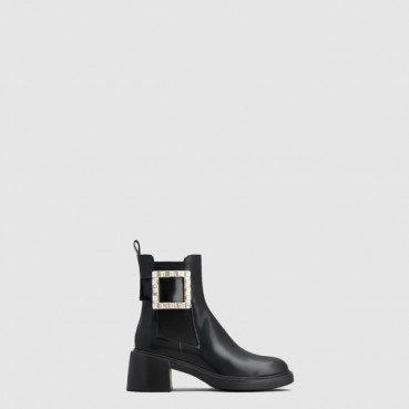 로저비비에 여성 비브 레인저스 스트라스 버클 첼시 앵클 부츠 - Roger Vivier Womens Viv Rangers Strass Buckle Chelsea Ankle Boots 