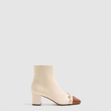 발렌티노 여성 발레 뒤 루아 키드스킨 레더 앵클 부츠 - Valentino Ballet du Roi Kidskin Leather Ankle Boots 