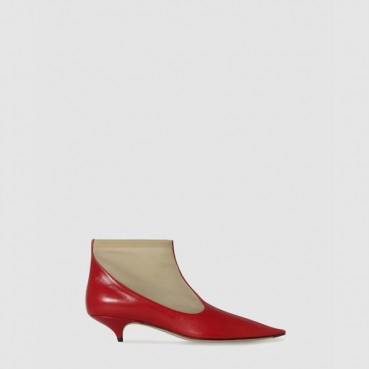 더 로우 여성 메시 나일론 & 가죽 부티 - The Row Womens Mesh Nylon & Leather Booties 