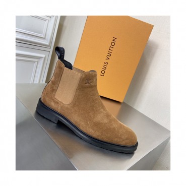 Louis Vuitton 2021 Men's Leather Ankle Boots - 루이비통 2021 남성용 레더 앵글부츠,Size(240
