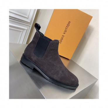 Louis Vuitton 2021 Men's Leather Ankle Boots - 루이비통 2021 남성용 레더 앵글부츠,Size(240