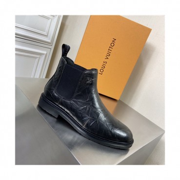 Louis Vuitton 2021 Men's Leather Ankle Boots - 루이비통 2021 남성용 레더 앵글부츠,Size(240